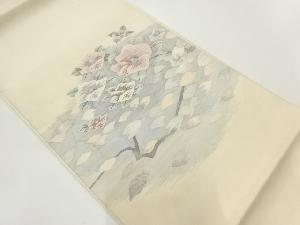 アンティーク　すくい織椿模様織出し袋帯（材料）